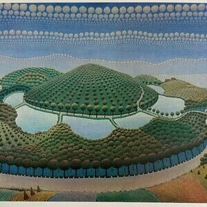 Landscape, Ivan Rabuzin, Painting Print, Naive Art, Trees, ~ 250727-WH 190 A